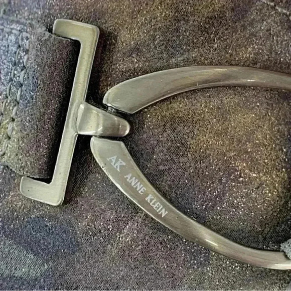 AK Anne Klein flats 8.5 Davis brown gold leather camo horsebit driving loafers - Picture 9 of 13